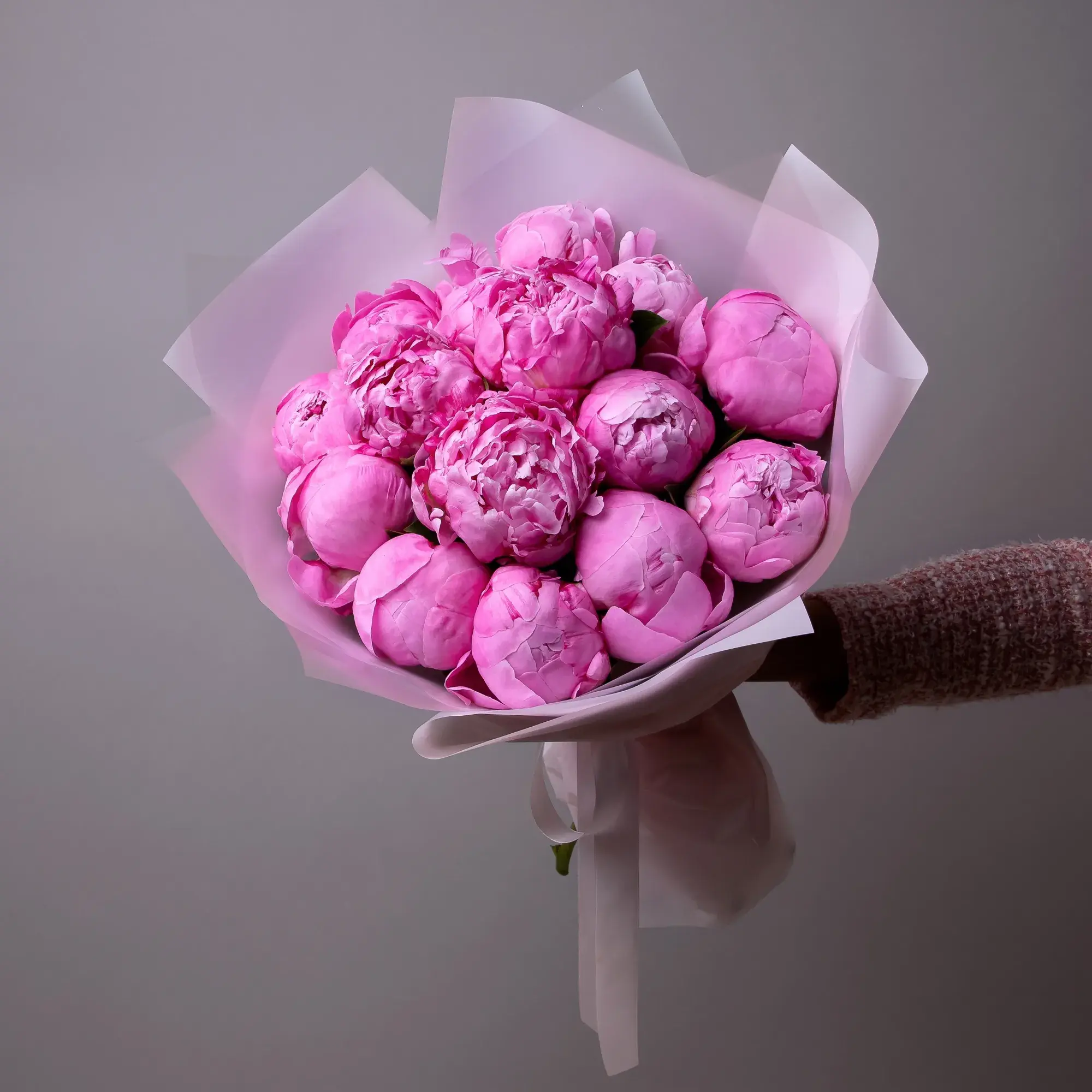 Mono bouquet of peonies
