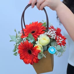 Small Box with Red Gerberas