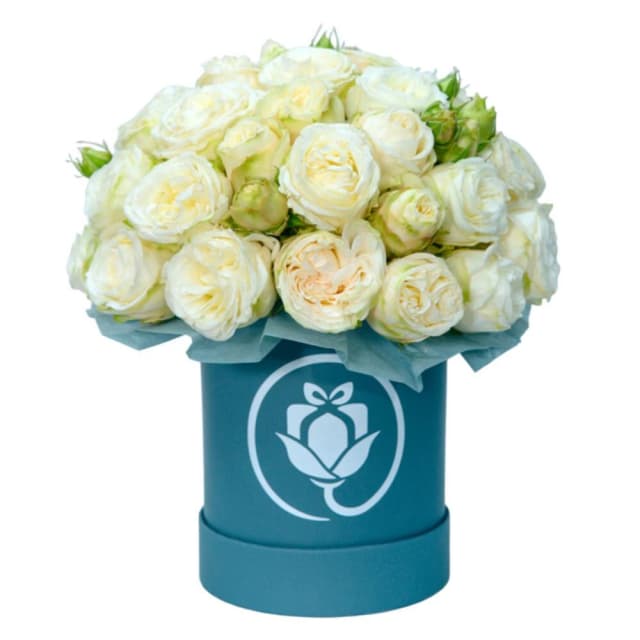 Flowers in a Box "Herman" with white Peony Roses